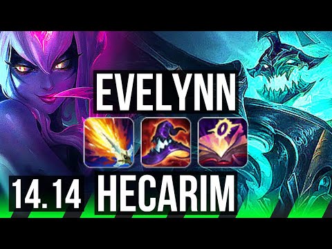 EVELYNN vs HECARIM (JGL) | Rank 3 Eve, 63k DMG, 16/3/14, Legendary | EUNE Challenger | 14.14