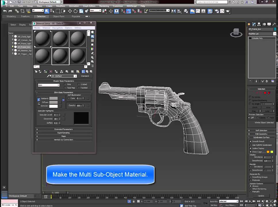 Material IDs,  Multi Sub-Object Material,  Unwrap using Symmetry