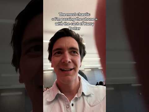 "I'm passing the phone" trend with HP cast at ETWW Paris