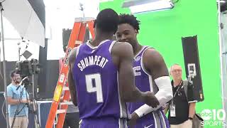 NBA champion Iman Shumpert sings his wife Teyana Taylor&#39;s song &quot;Gonna Love Me&quot; at Kings Media Day