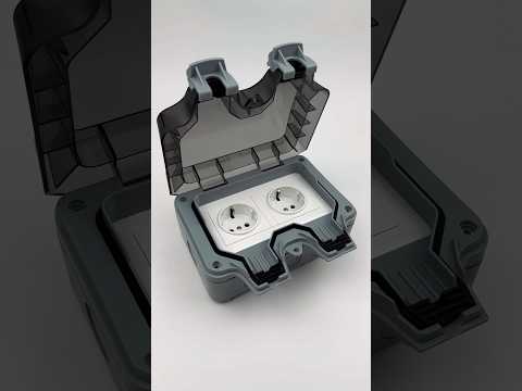 Розетка подвійна IP66 водонепроникна сіра Premium