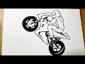 How To Draw A Boy On A Bike Easy Way To Draw A Boy With Bike
