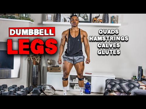 DUMBBELL LEG HOME WORKOUT FOR MUSCLE GAIN | BENCH OR NO BENCH (FULL WORKOUT)