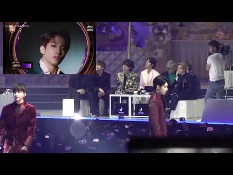 BTS (방탄소년단) Reacts to Seventeen (세븐틴) - Dance, Fear,  Happy Ending - GOLDEN DISK AWARDS 200105