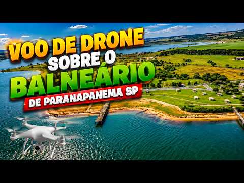VOO DE DRONE SOBER A PRAINHA  E O BALNEARIO DE PARANAPANEMA SP