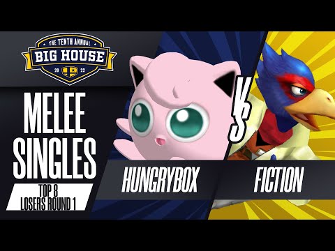 Hungrybox vs Fiction - Melee Singles Top 8: Losers Round 1 - The Big House 10 | Jigglypuff vs Falco