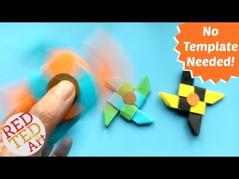 Easy Ninja Fidget Spinner DIY without Bearings - NO TEMPLATE needed - Paper fidget spinner DIY