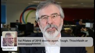 "I love olive oil": Gerry Adams reads his tweets
