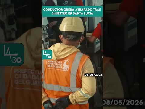 Conductor queda atrapado tras siniestro en Santa Lucía