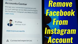 How to Unlink Facebook From Instagram account - Instagram se facebook id kaise hataye