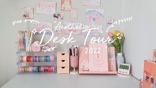 Aesthetic Pastel Desk Tour 2022 + Link Barang