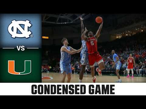 North Carolina vs. Miami Condensed Game | 2025-26 ACC Men's Basketball
