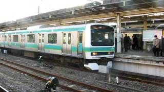 preview picture of video 'Connection work of EMU Series E231 at Abiko station　E231系(常磐快速線)増結作業'