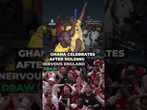 Ghana celebrates after holding nervous England to 0-0 draw | AJ #shorts