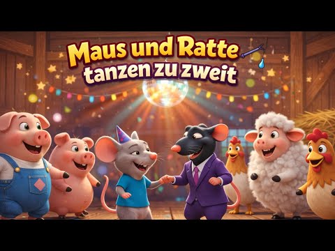 Maus & Ratte tanzen zu zweit 🐭🐀 | Lustiges Kinderlied | Party Bauernhof