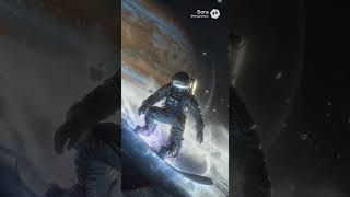 宇宙でスノーボーする宇宙飛行士w