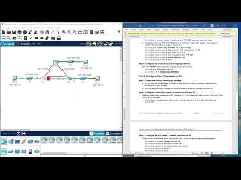(CCNP ENCOR v8) 16.2.2 Packet Tracer - Configure and Verify a Site-to-Site IPsec VPN Using CLI