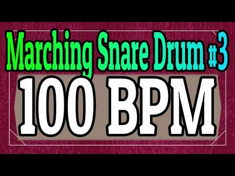 100 BPM - Marching Snare Drum Rock #3 - 4/4 Straight Rock Drum Track - Metronome - Drum Beat