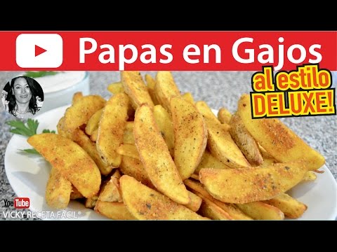 PAPAS EN GAJOS | PATATAS DELUXE | Vicky Receta Facil Video