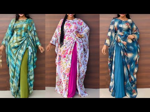 How to Cut and Sew a Side Ruched BUBU  Kaftan long dress| Making the Drawstrings 