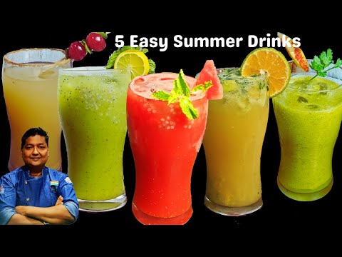 5 Easy refreshing summer drinks I 5 मिनट के अंदर बनने वाले 5 जूस जो आपको गर्मियों में तरो ताज़ा कर दे