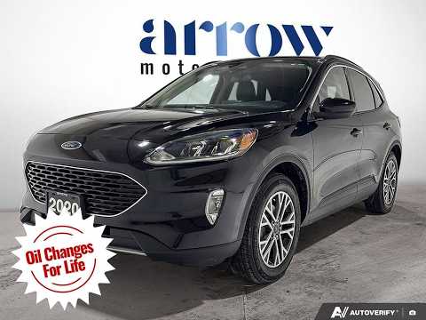 2020 Ford Escape SEL AWD in Black for sale at Arrow Motors in Aylmer, ON