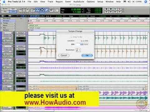 ProTools Elastic Audio (Elastic Time): Changing Song Tempo