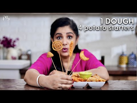 1 Dough 4 Potato Starters I Potato Recipes I 4 आलू के स्टार्टर I Pankaj Bhadouria