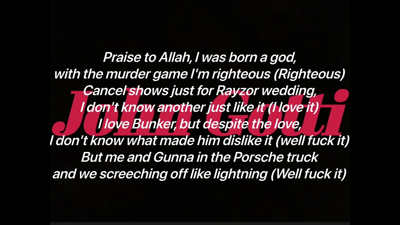 Kevin Gates - John Gotti (Lyrics Video)