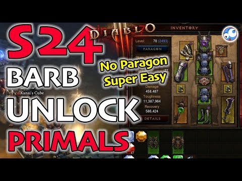 Immortal King Diablo 3 Season 24 Starter Barbarian Build - GR70 with zero paragon and yellow items