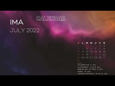 IMA - Calendrier juillet 2022