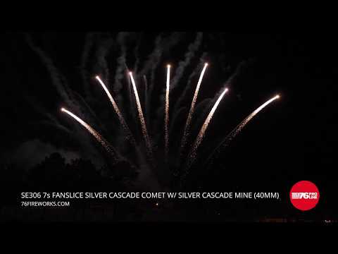 SE306 7s FanSlice Silver Cascade Comet w/ Silver Cascade Mine - 40mm