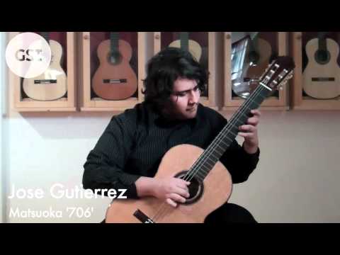Leo Brouwer's "Estudio Sencillos, No. 7" performed by by Jose Gutierrez on a Matsuoka '706'