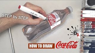 Drawing 3d Coca-Cola bottle | draw2night