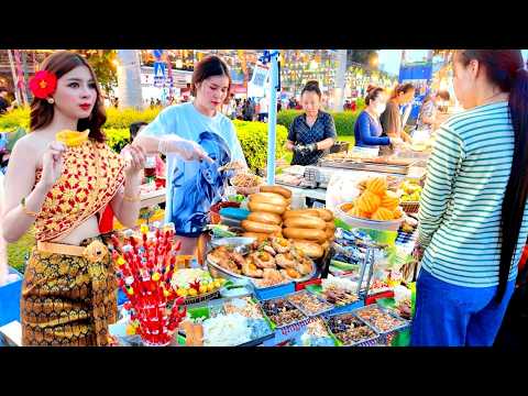 Best CAMBODIAN Street Food 2026! Amazing Walking Tour at Riverside Food Market, Phnom Penh City