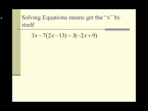 Part of a video titled Algebra 2 Simplifying Expressions and Solving Equations - YouTube