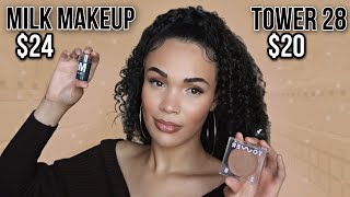 WHAT SHOULD YOU COP? MILK MAKEUP CONTOUR STICK VS TOWER 28 SCULPTINO CONTOUR + BRONZER!