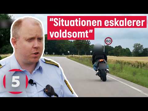 Motorcykel kører 128 km/t i 60-zone - vanvidskørsel! | Vanvidsbilisterne | Kanal 5 Danmark