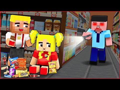 EFEKAN VE KIZ KARDEŞİ GİZLİCE MARKETTE KALIYOR! 😱 - Minecraft