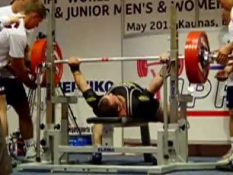 Denis Kozlov (KAZ) 1.attempt 230 kg - World Benchpress Championships 2013 juniors m -83 kg