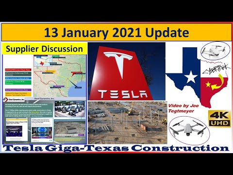 Tesla Gigafactory Texas 13 January 2021 Cyber Truck & Model Y Factory Construction Update (08:30AM)