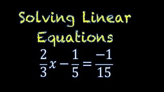 Solving Linear Equations - Two Step Equations - Examples