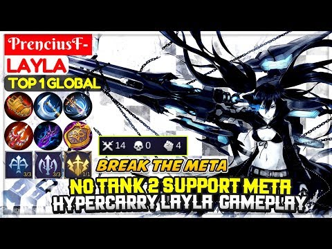 No Tank 2 Support Meta, Hypercarry Layla Gameplay [ Top 1 Global Layla ] PrenciusF- - Mobile Legends