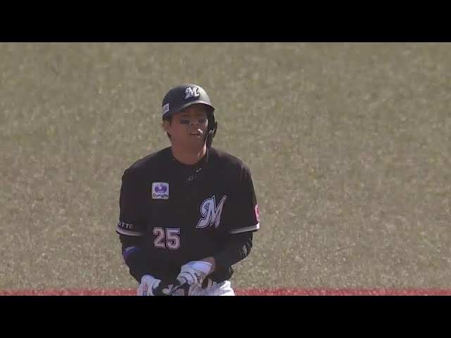 【5回裏】反撃開始!! マリーンズ・岡大海のライン際へのタイムリー2ベースで点差を縮める!!  2024年5月18日 千葉ロッテマリーンズ 対 北海道日本ハムファイターズ