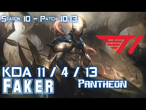 T1 Faker PANTHEON vs TES Knight SYNDRA Mid - Patch 10.13 KR Ranked