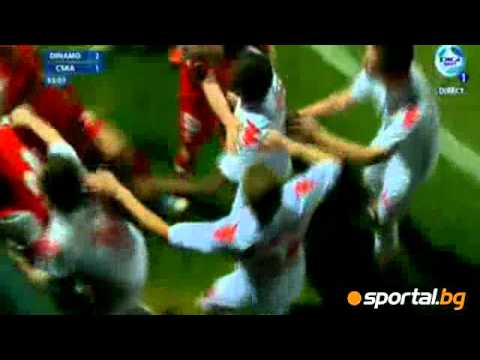 08.02.2012 Friendly: CSKA Sofia - Dinamo Bucuresti - players fight each other