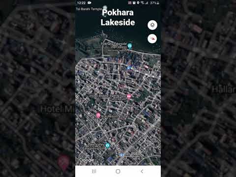 visão de satélite do google map à beira do lago pokhara