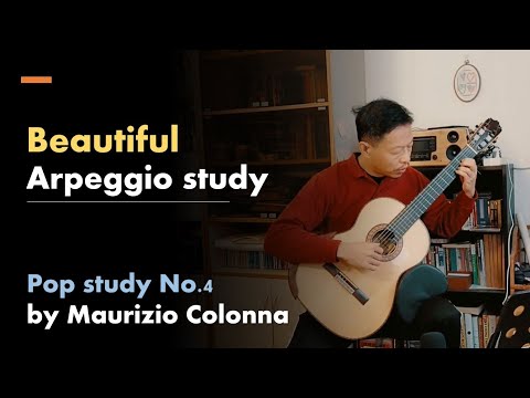 Beautiful Melody, Maurizio Colonna pop studies for guitar No.4, easy arpeggio exercise