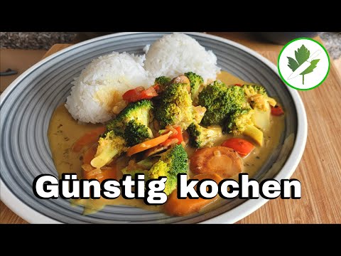 Colorful vegetables in curry sauce - good food doesn't have to be expensive.