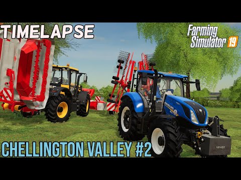Seeding spelt and Mowing Grass - Farming Simulator 19 Timelapse in Chellington Valley #2 (1440/60)